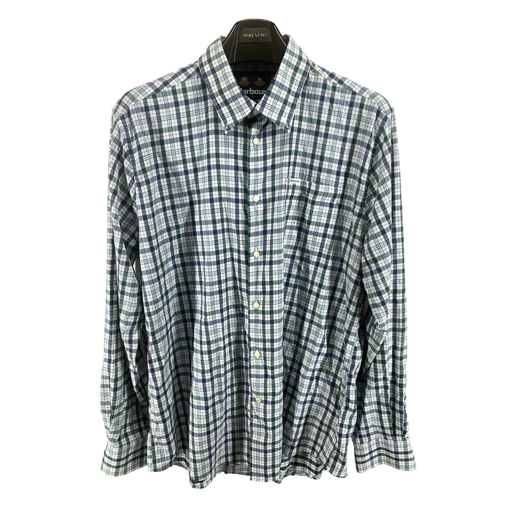 Barbour Shirt Mens Large Button‎ Up Plaid Casual Dress Tailored Fit